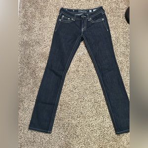 Miss Me jeans size 27 straight leg style JE5489T3L no missing or loose stones
